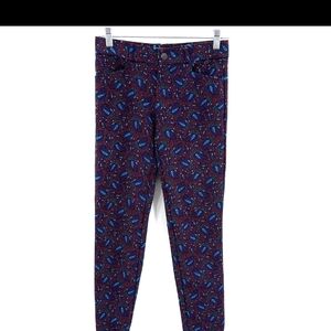 Zara Blue and Red Patterned Pants